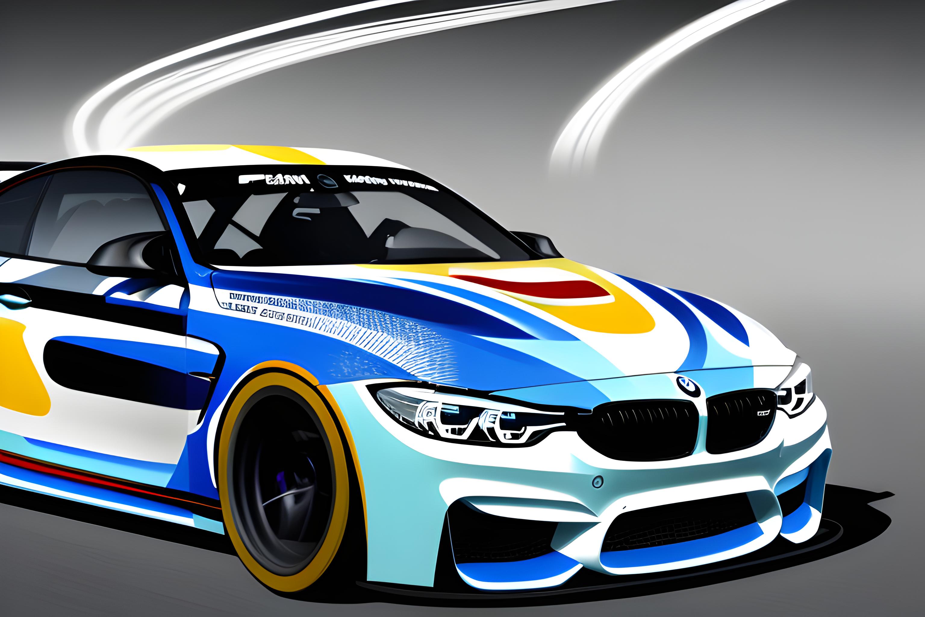 Bmw M4 gt3 Evo em uma pista de noite e escuro fazendo uma curva com as 2 rodas na zebra